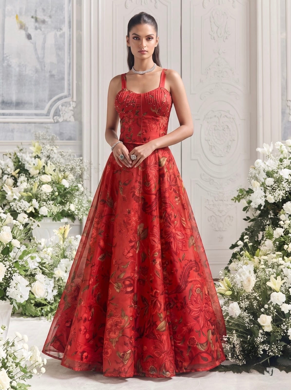 Readymade Organza Lehenga Set