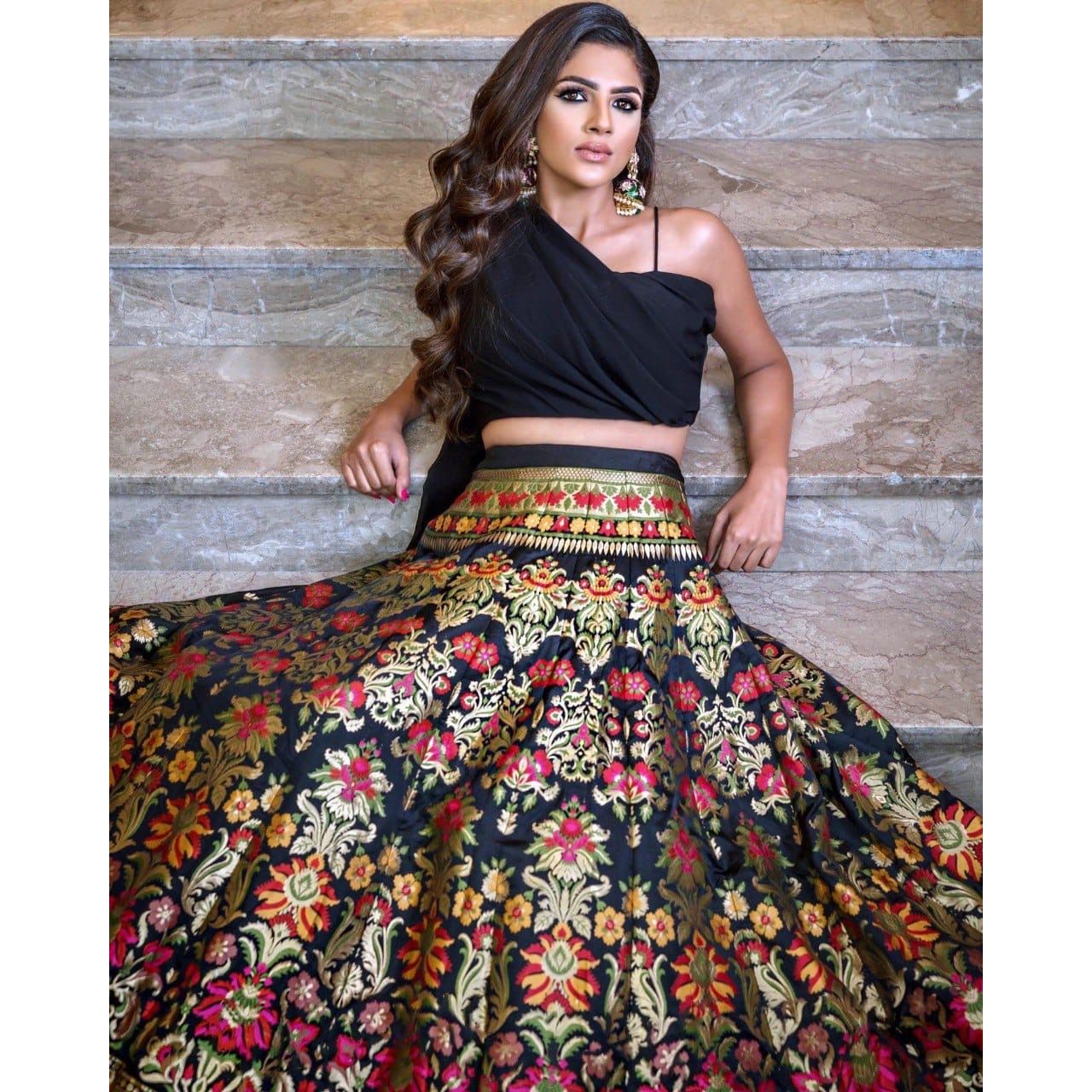 Banarasi Co-ord Set Lehenga – Black