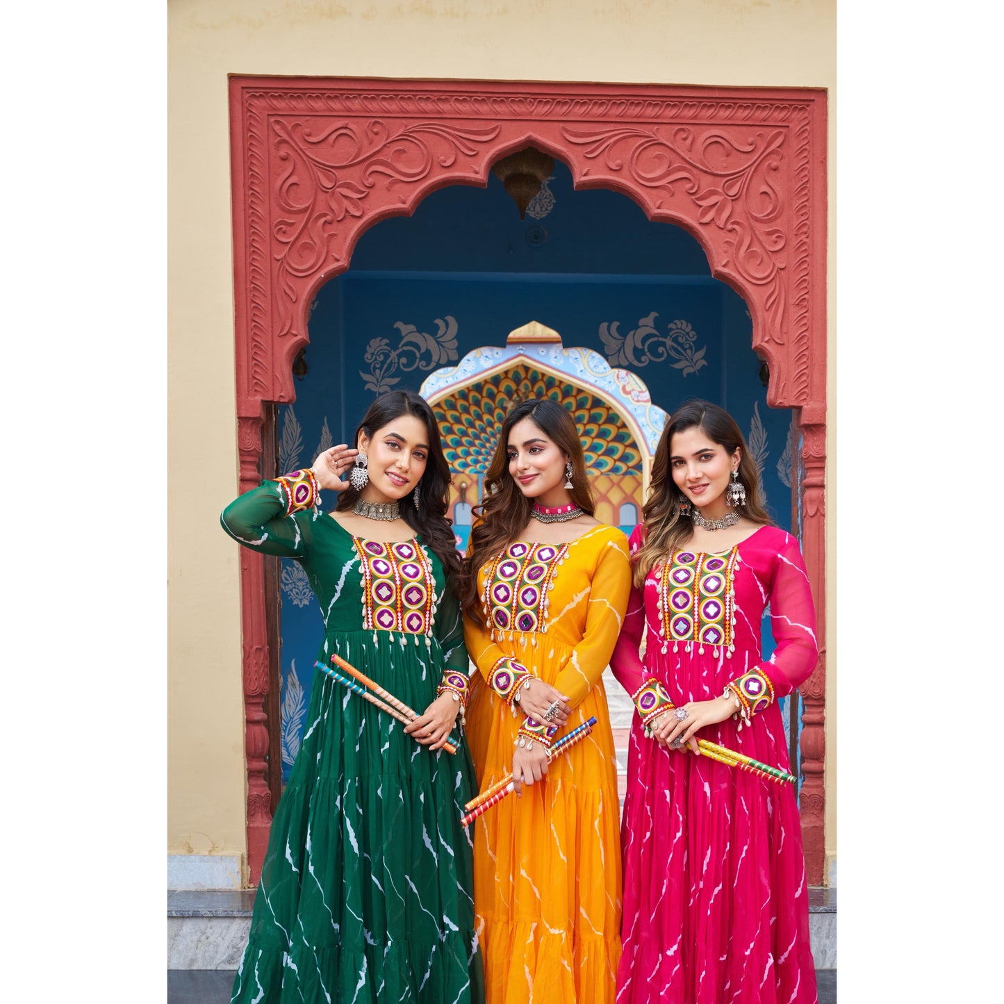 Leheriya Print Gown for Navaratri