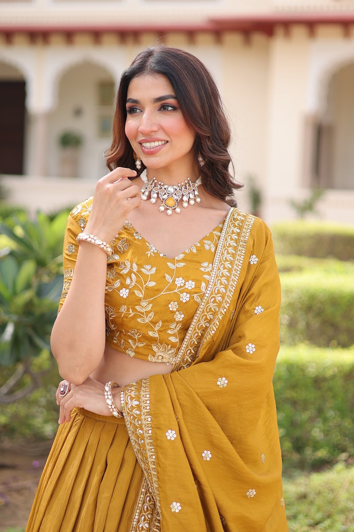 Silk Lehenga Choli (Purple and Mustard Yellow) : Pre Order Only