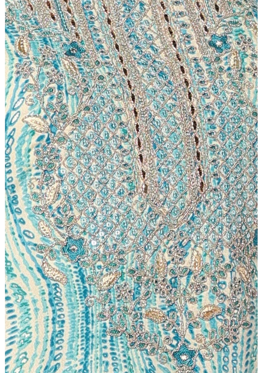 Blue Abstract Printed Straight Kurta | Viscose Rayon Casual Indian Kurti