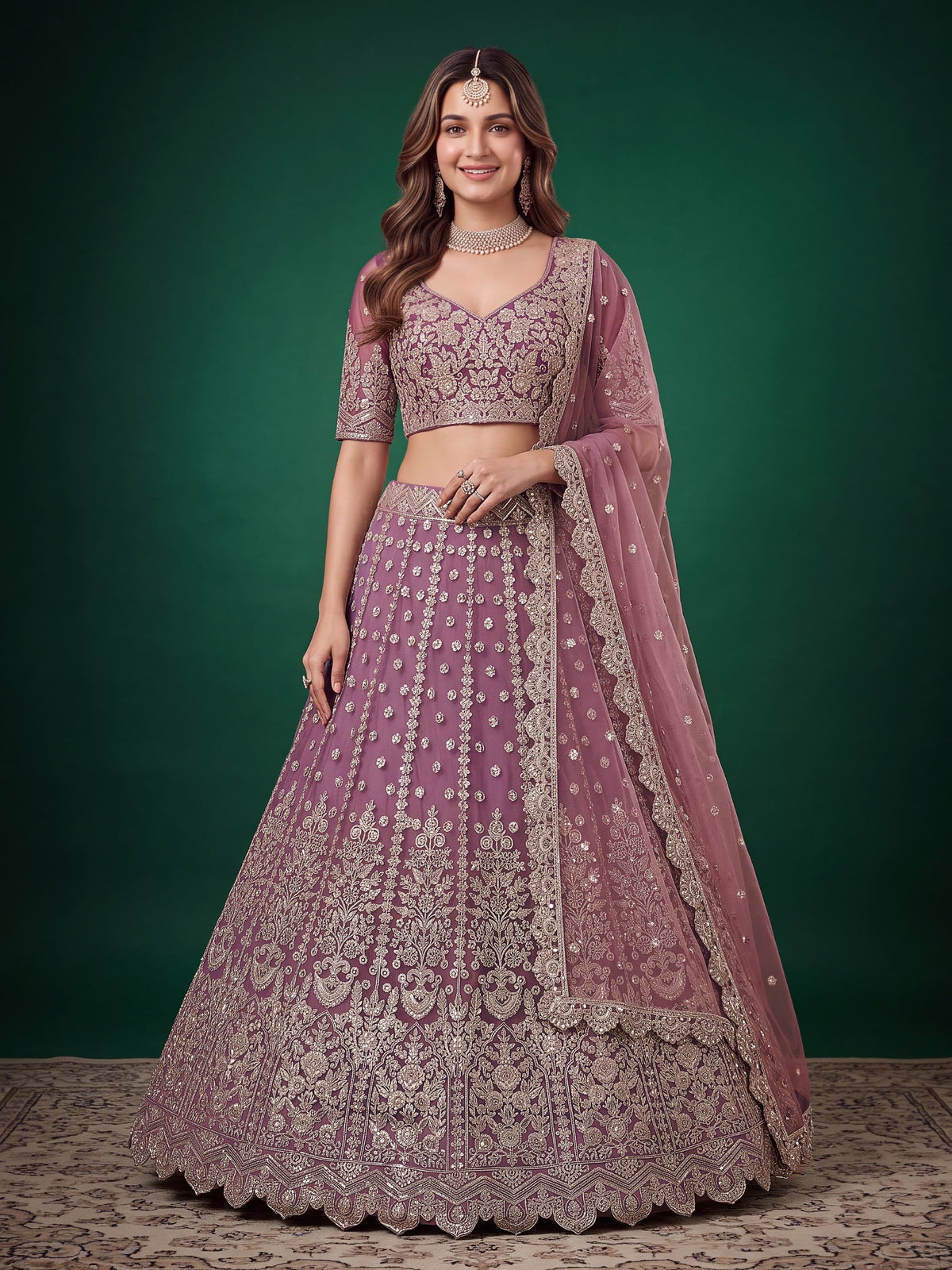Regal Embroidered Lehenga Set – 6 Colors