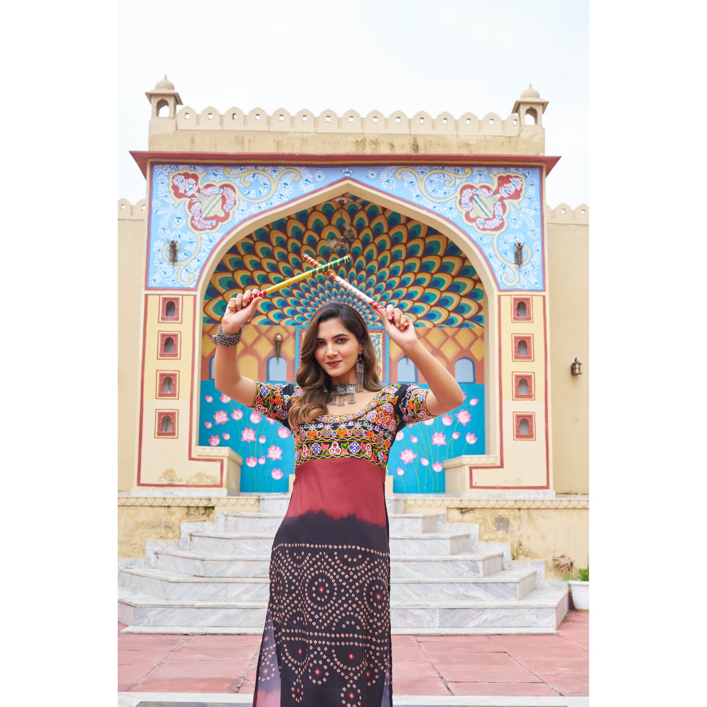 Kurti with Katchi Gamthi work