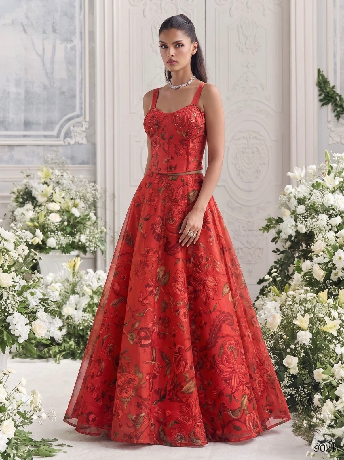 Readymade Organza Lehenga Set