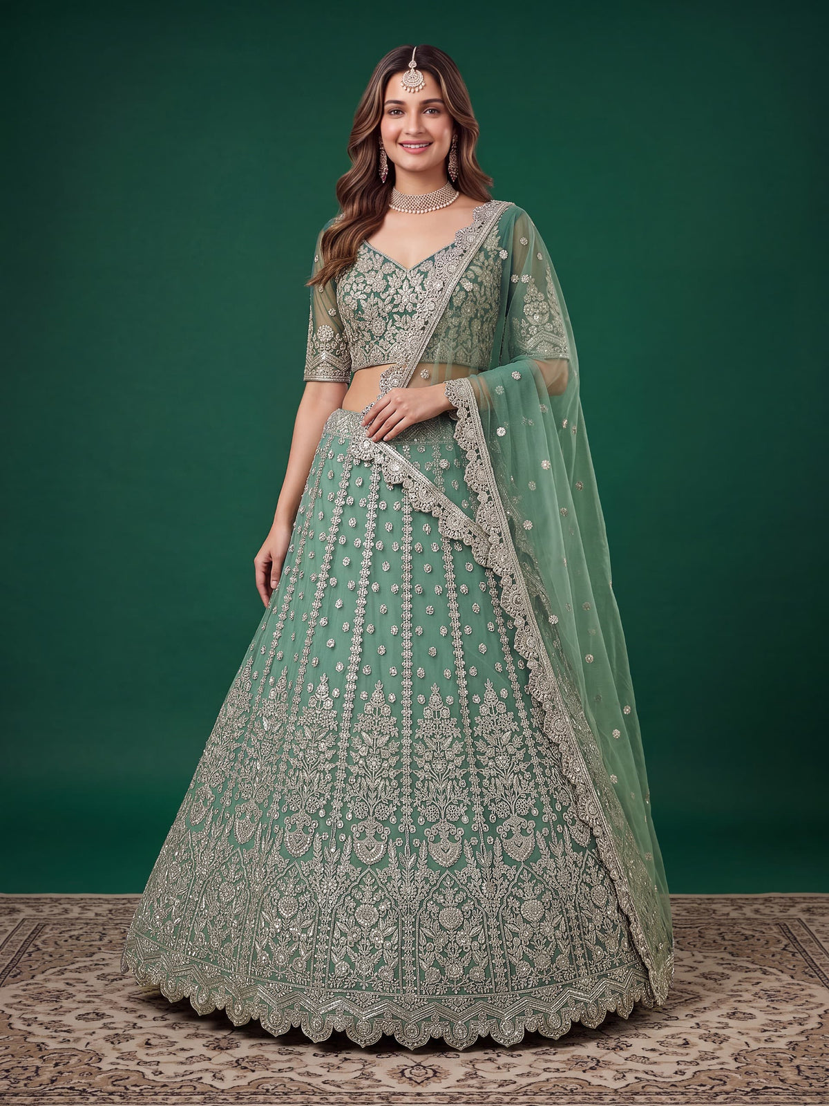 Regal Embroidered Lehenga Set – 6 Colors