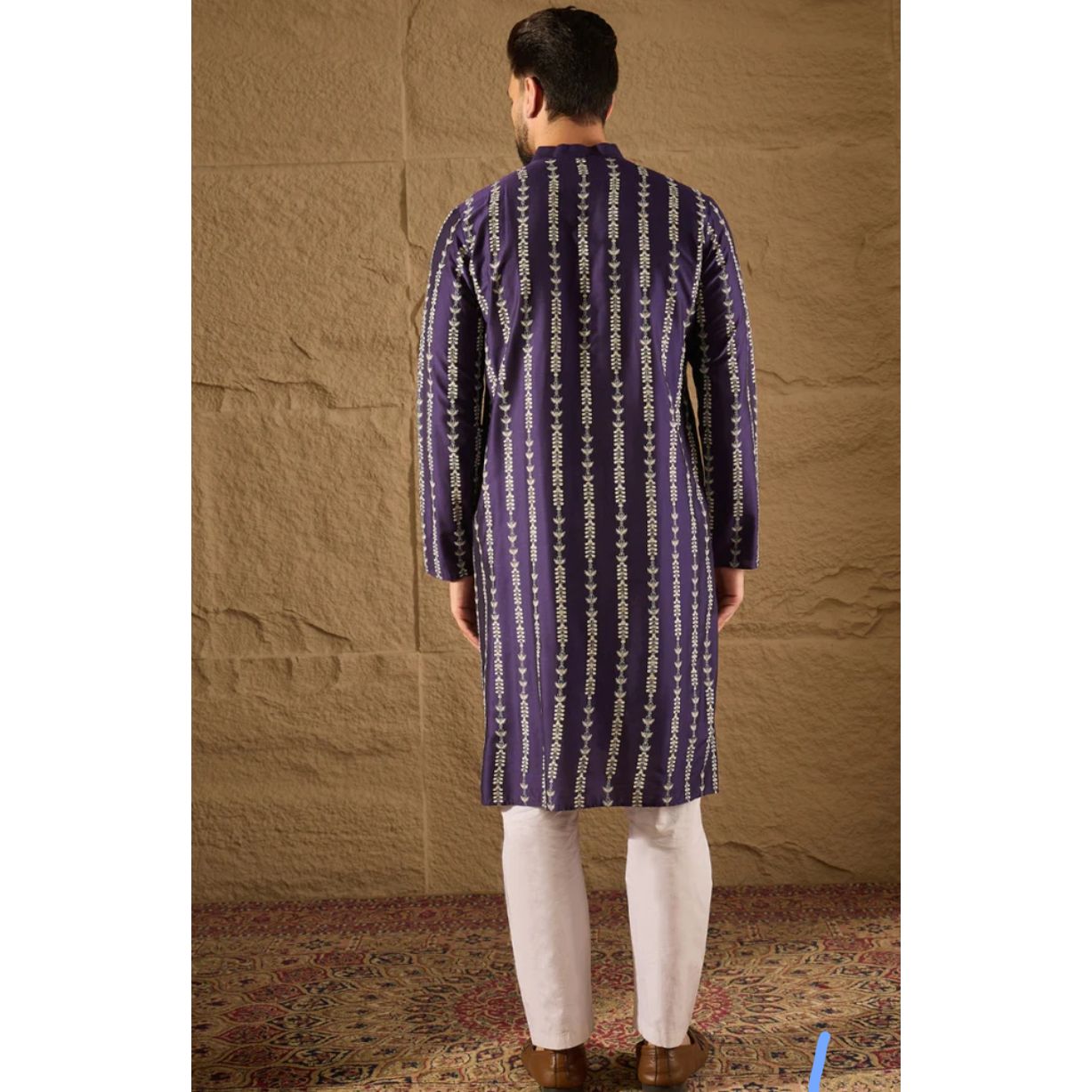 Purple Viscose Rayon Ethnic Motifs Printed Straight Kurta