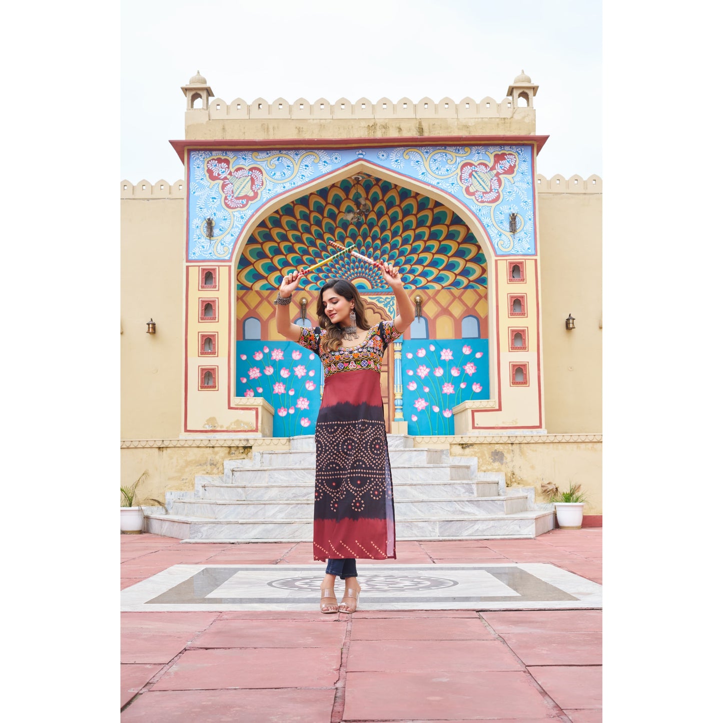 Kurti with Katchi Gamthi work