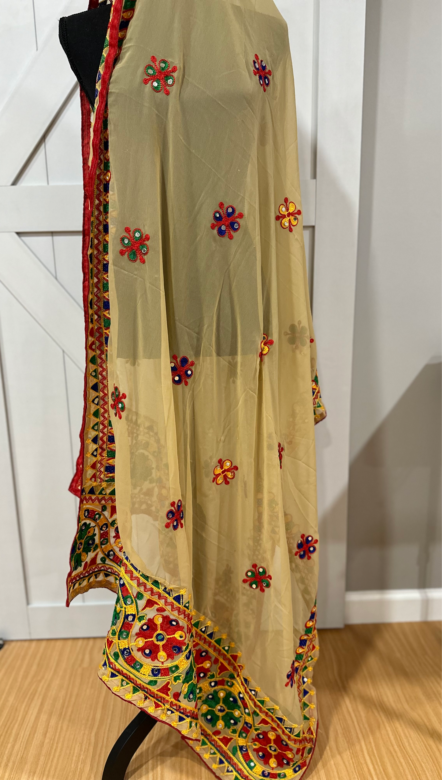 Navaratri Dupatta : Beige