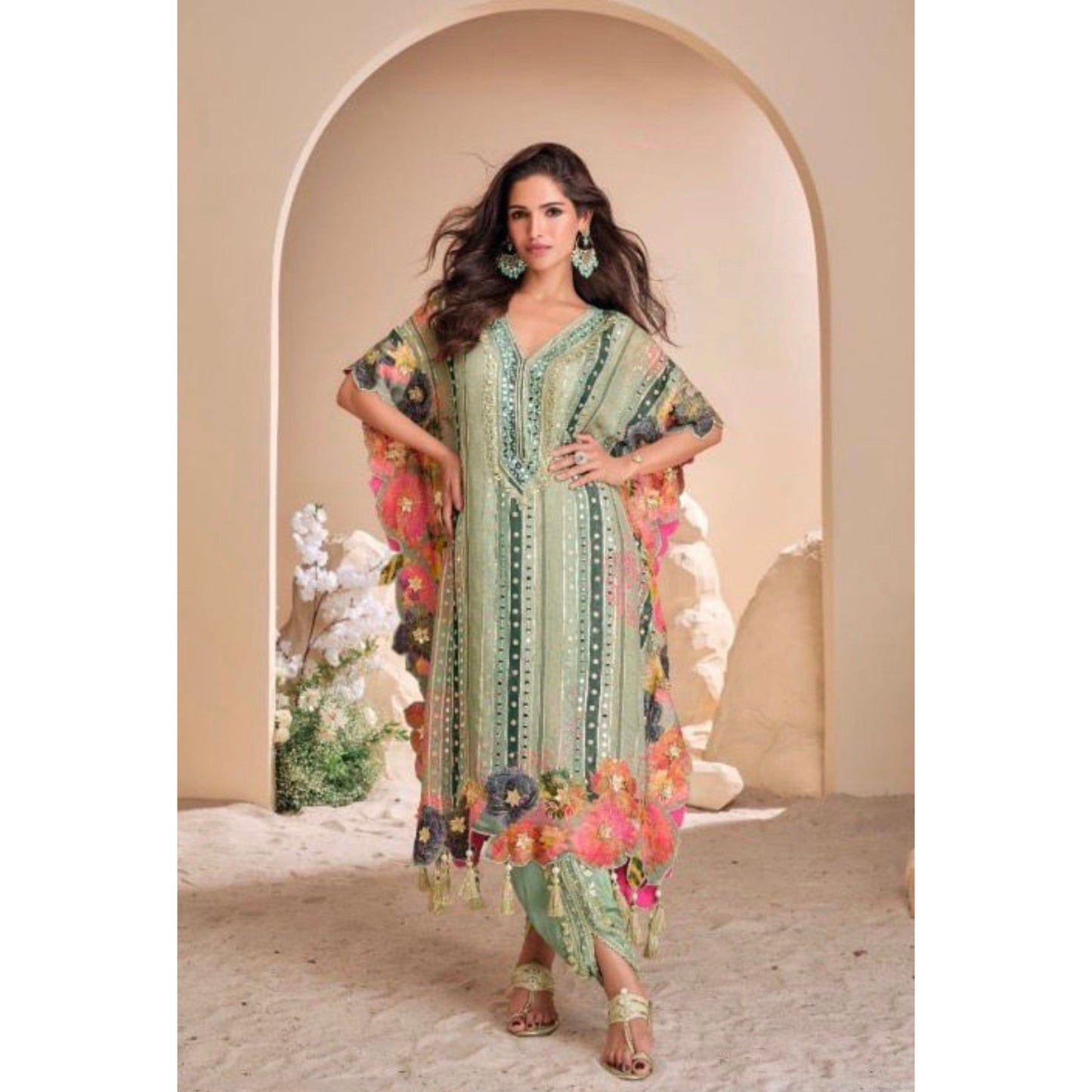 Kaftan Set : Heavy Embroidery Designer Wear