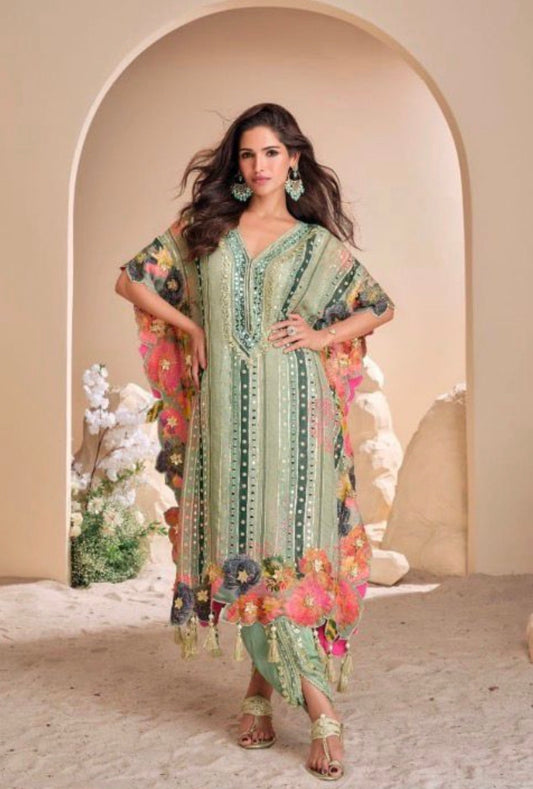 Kaftan Set : Heavy Embroidery Designer Wear