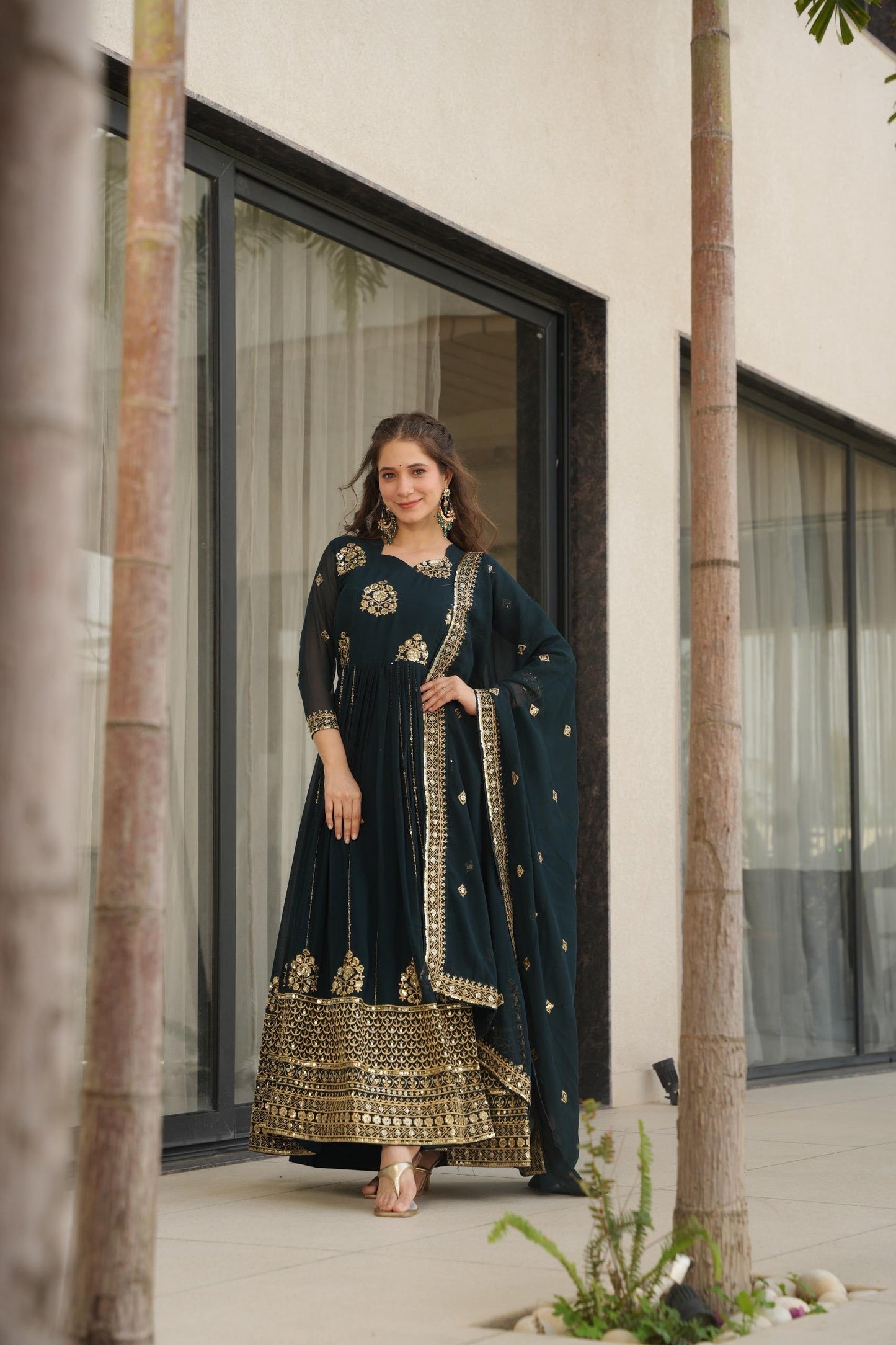 Premium Faux Blooming Designer Gown with Dupatta