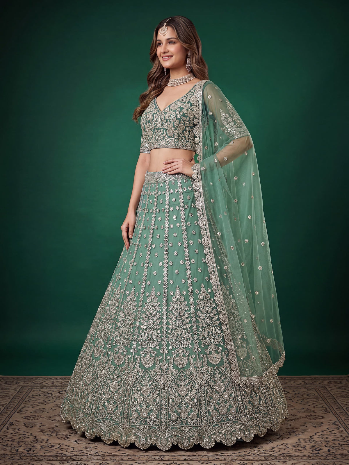 Regal Embroidered Lehenga Set – 6 Colors