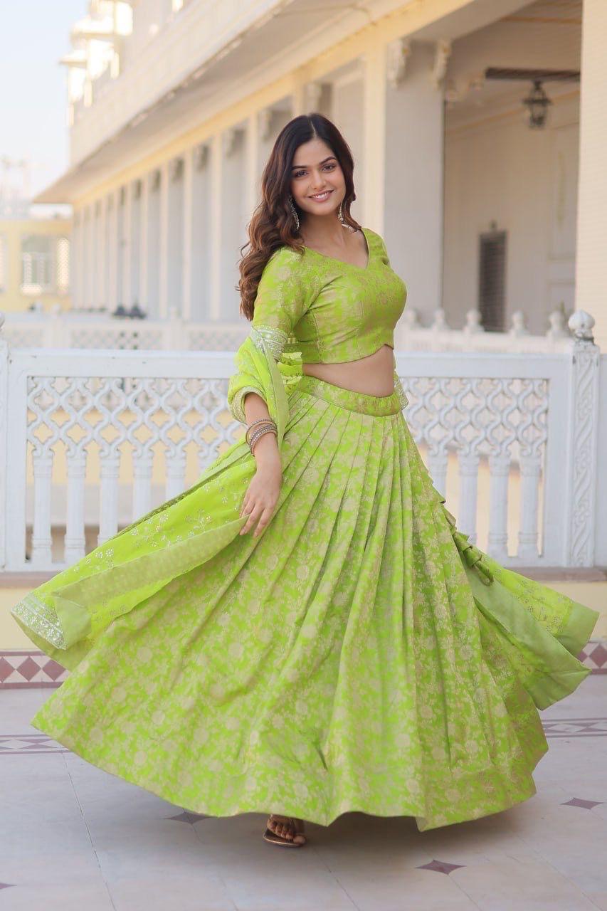 Designer Lehenga Choli Set : Green