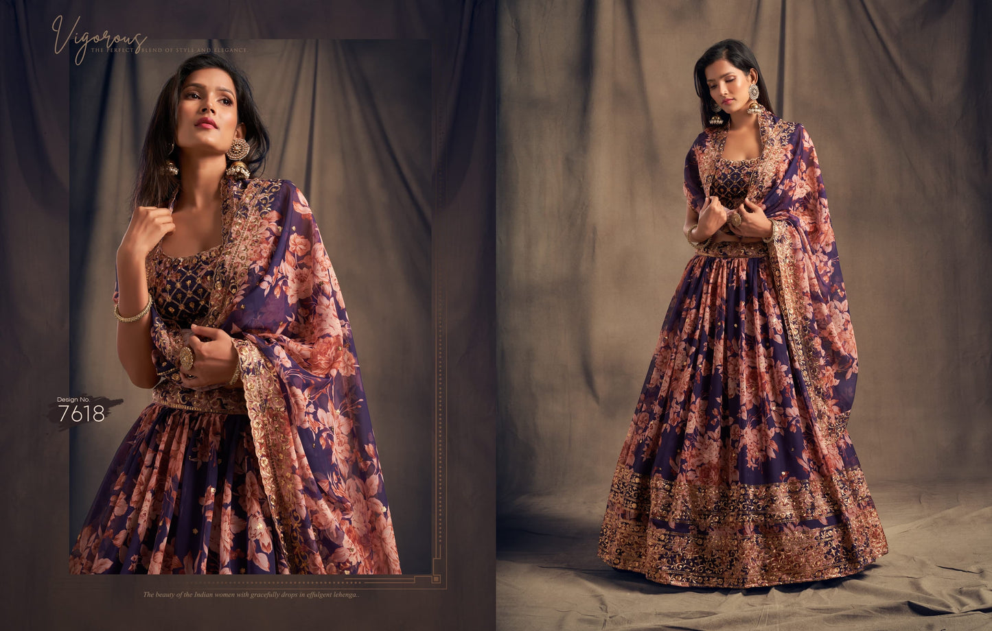 HEAVY SEQUIN WORK : FLORAL LEHENGA CHOLI (Pre Order)
