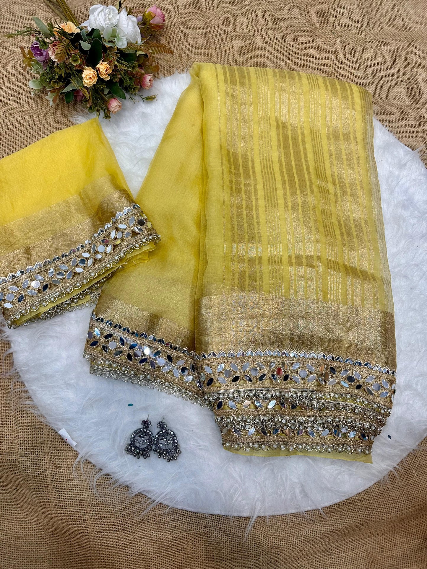 Ready to wear Saree : Butter Yellow