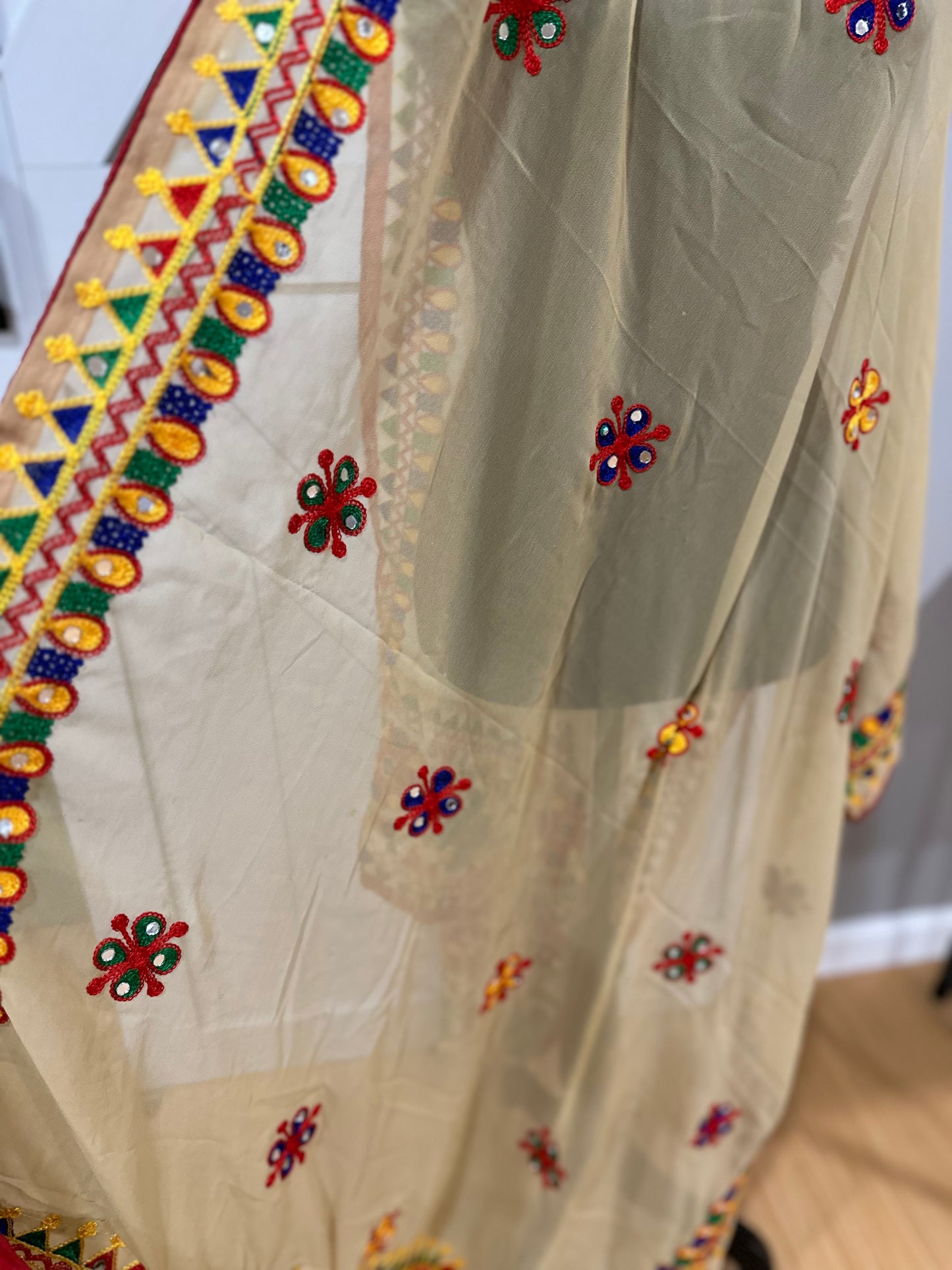 Navaratri Dupatta : Beige