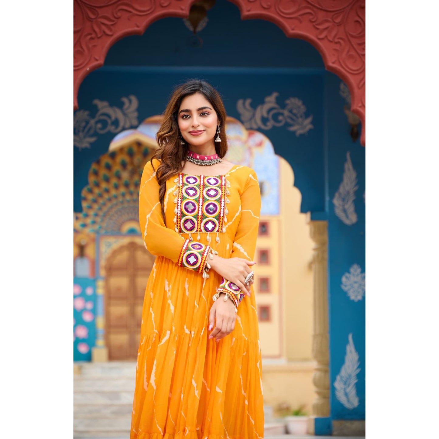 Leheriya Print Gown for Navaratri