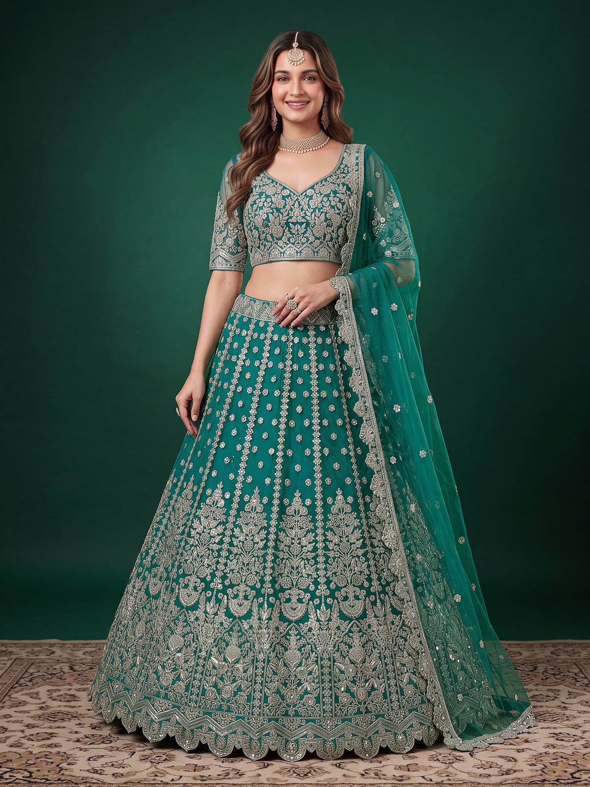 Regal Embroidered Lehenga Set – 6 Colors