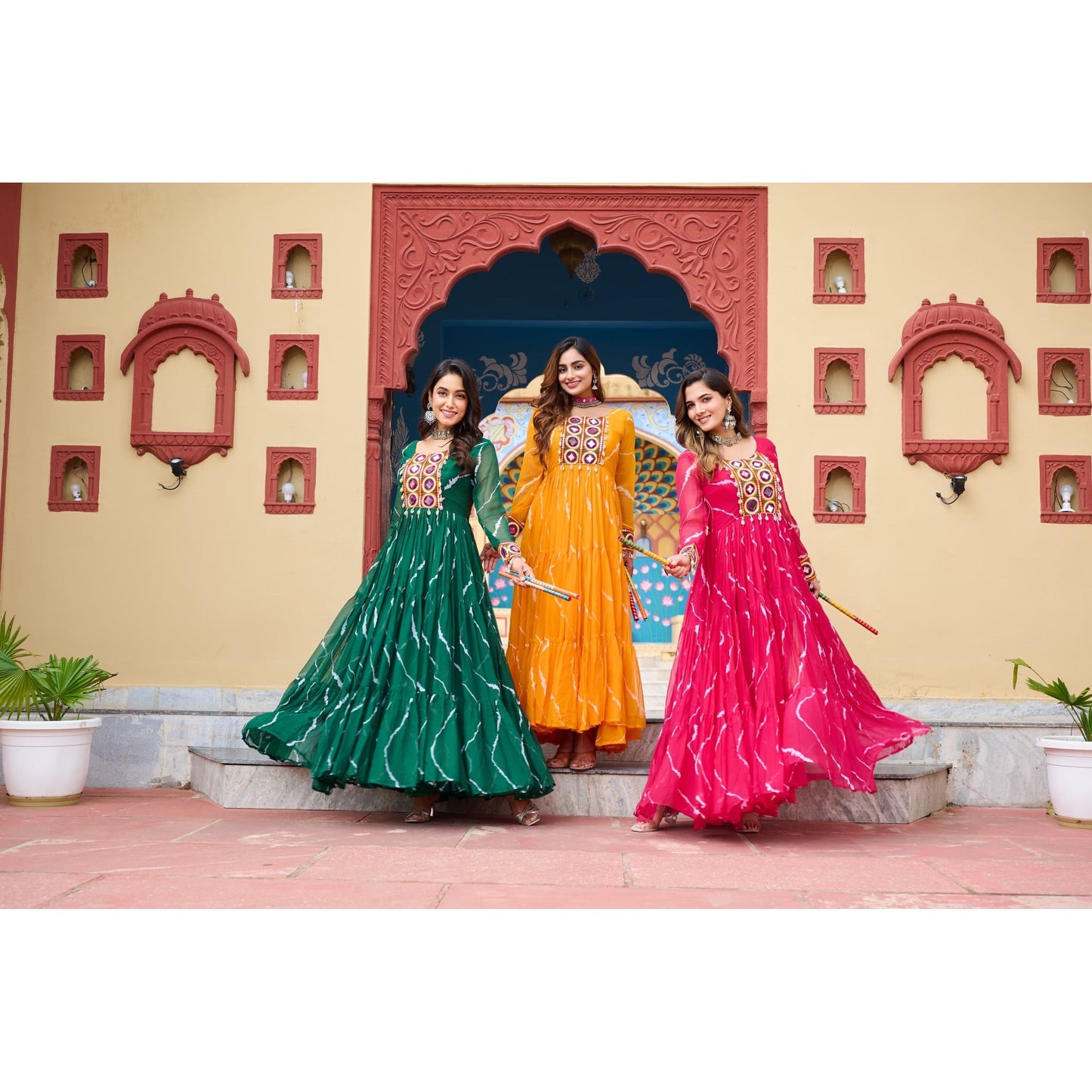 Leheriya Print Gown for Navaratri