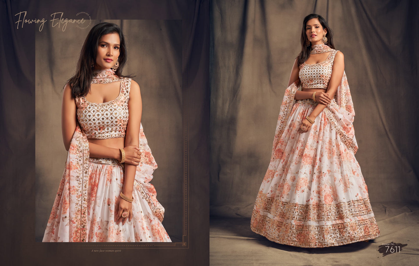 HEAVY SEQUIN WORK : FLORAL LEHENGA CHOLI (Pre Order)
