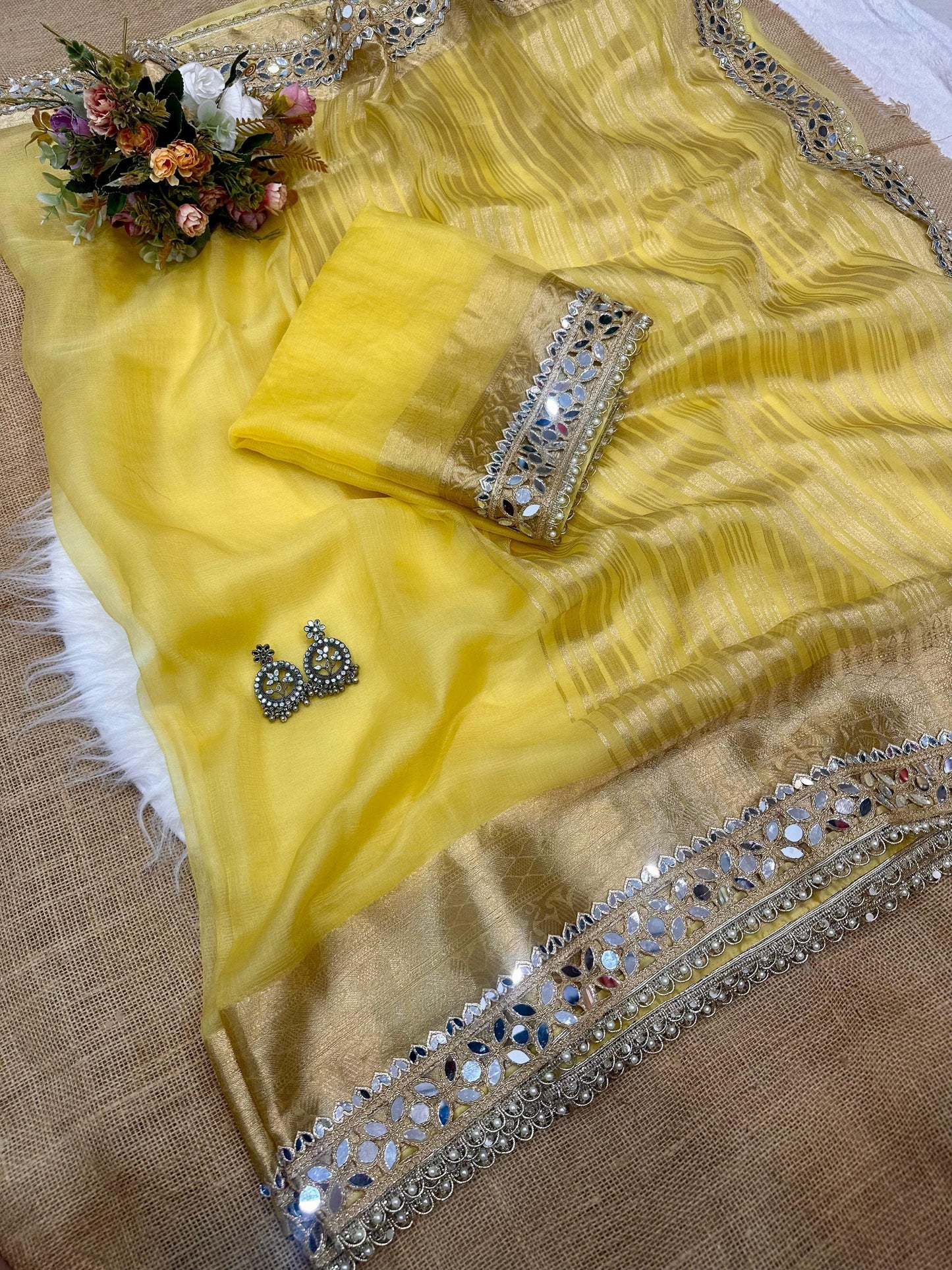 Ready to wear Saree : Butter Yellow