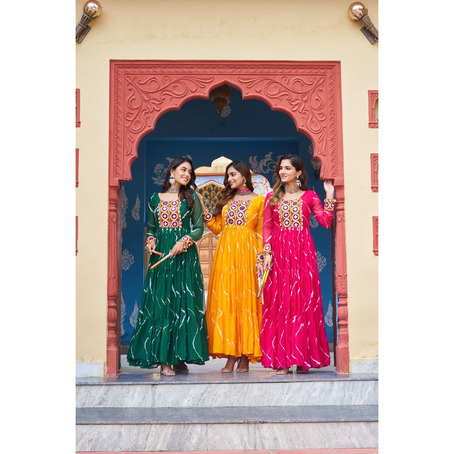 Leheriya Print Gown for Navaratri