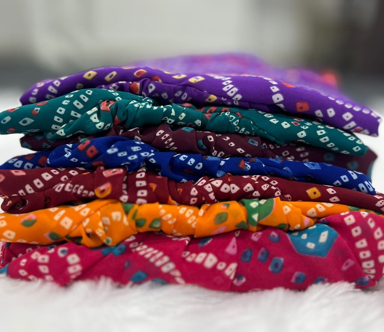 Bandhej Print Georgette Tunic Top – Long Churi Sleeves