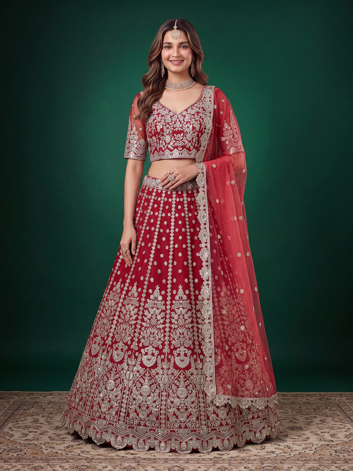 Regal Embroidered Lehenga Set – 6 Colors