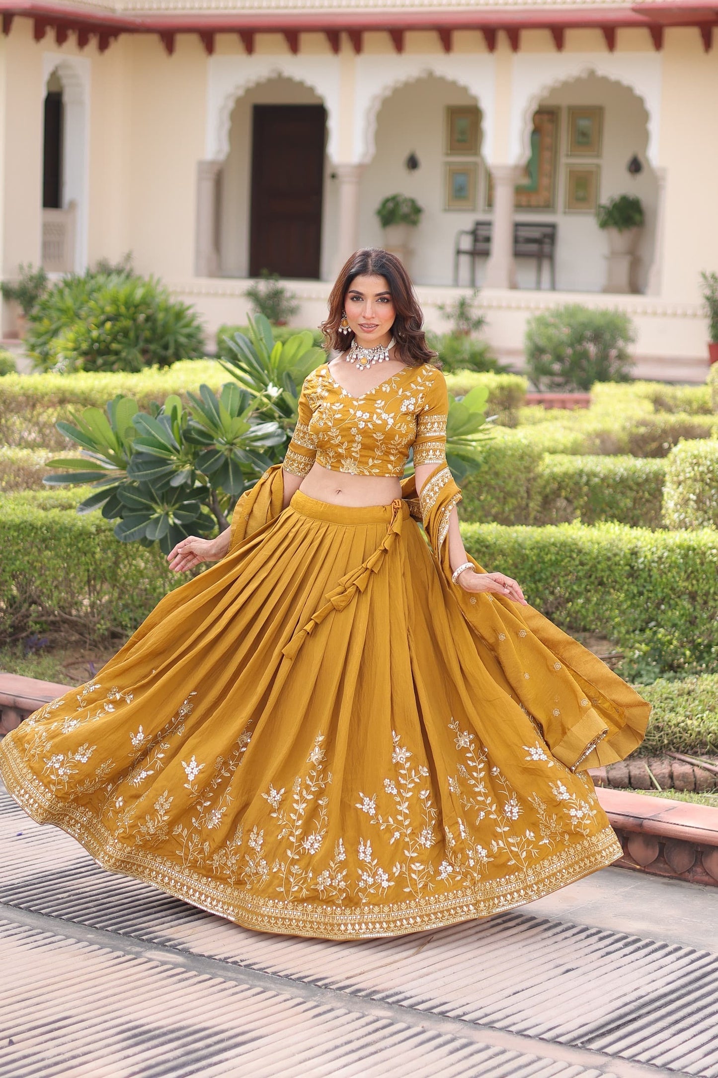 Silk Lehenga Choli (Purple and Mustard Yellow) : Pre Order Only