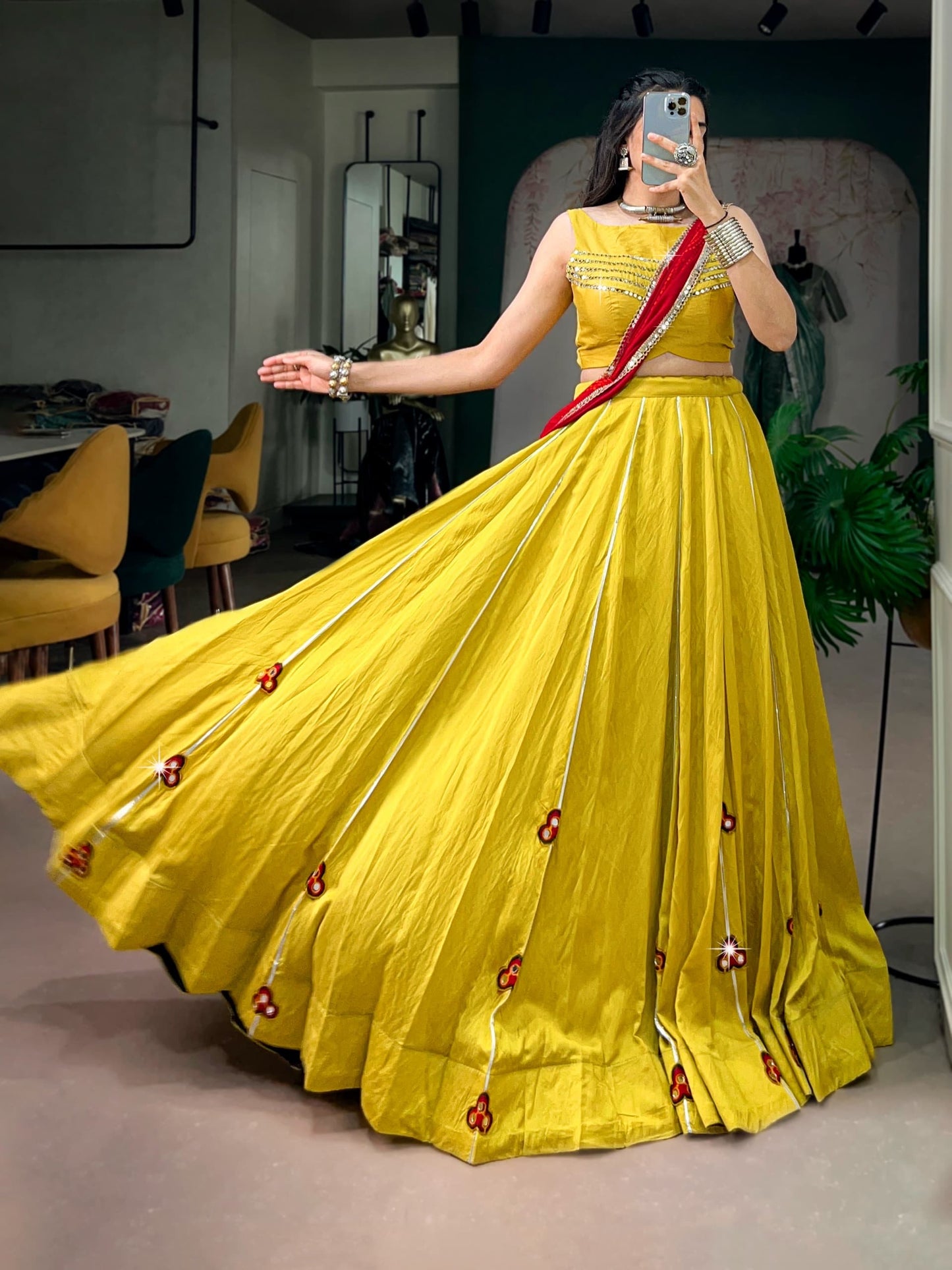 Navaratri Lehenga : Chanderi Silk