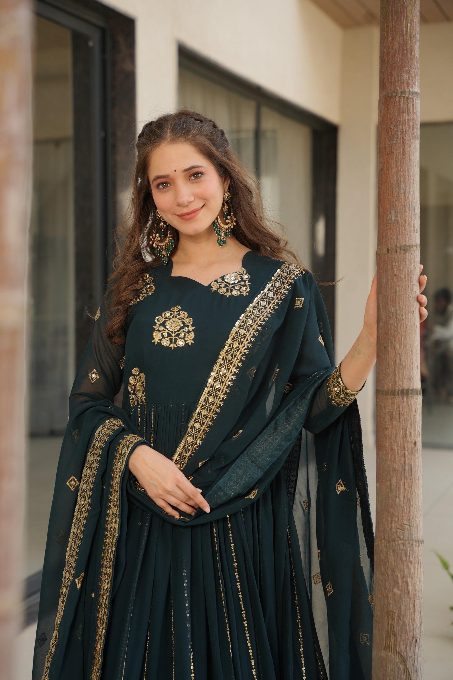 Premium Faux Blooming Designer Gown with Dupatta