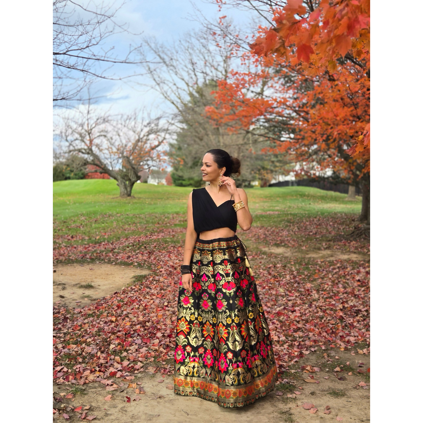 Banarasi Co-ord Set Lehenga – Black