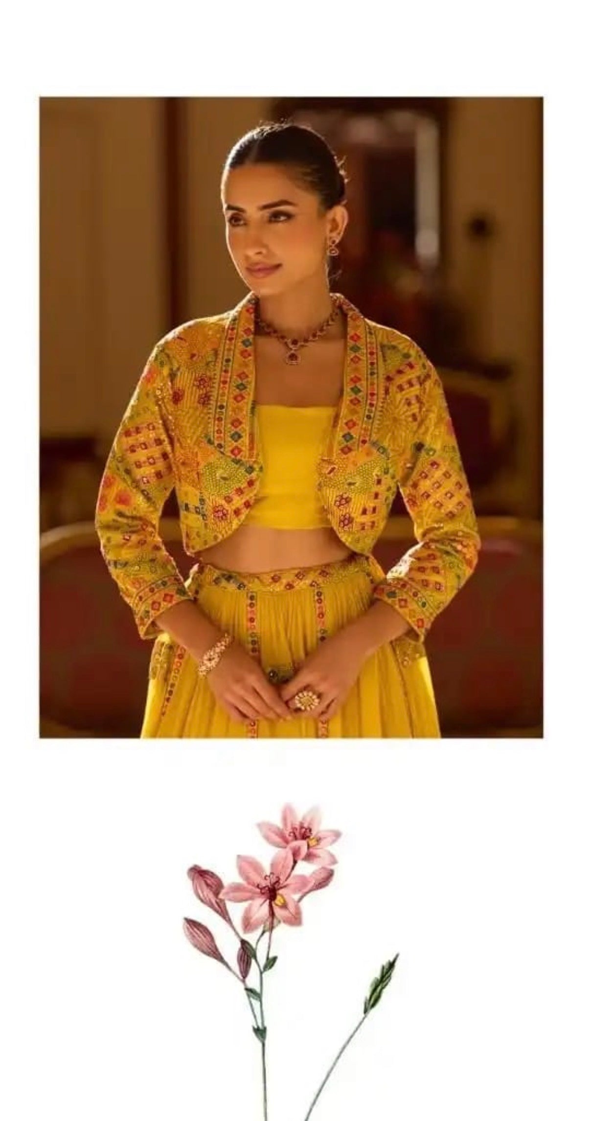 Designer Georgette Lehenga Set with Embroidered Shrug