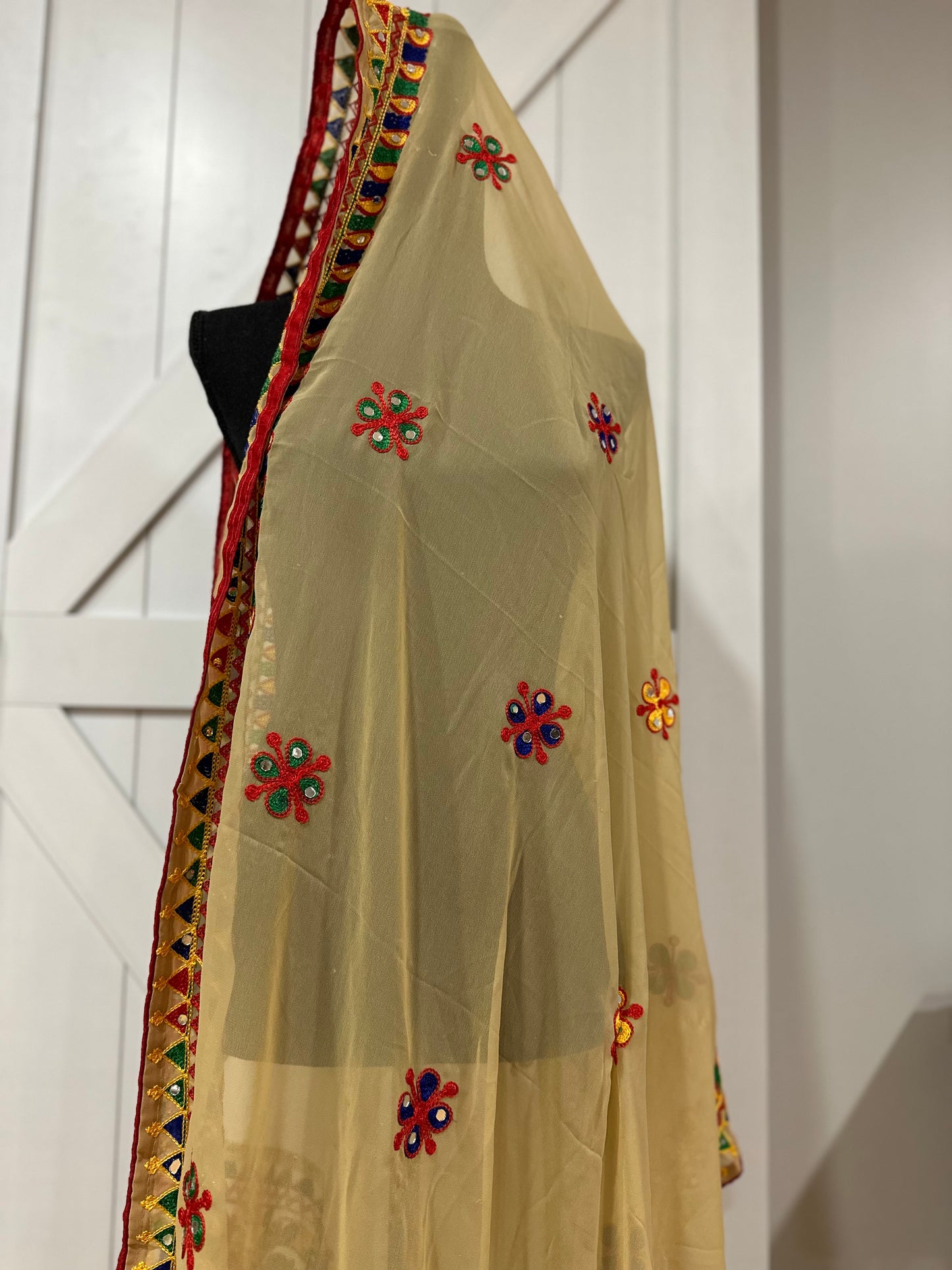 Navaratri Dupatta : Beige