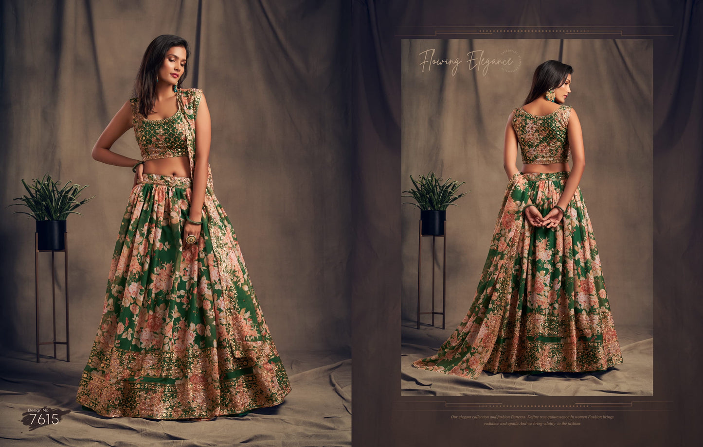 HEAVY SEQUIN WORK : FLORAL LEHENGA CHOLI (Pre Order)