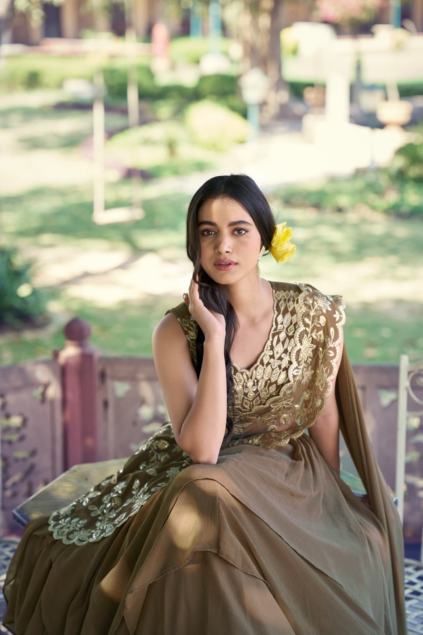 Marble Lehenga Set with Sequin & Thread Work