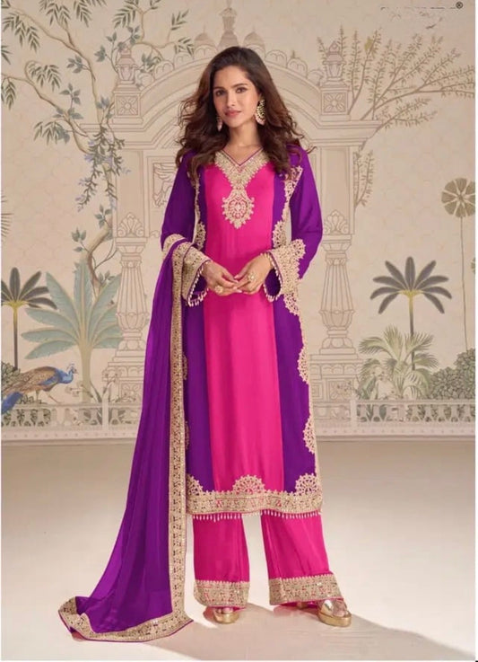 Premium Georgette Embroidered Kurta Set with Dupatta – Festive & Wedding Wear