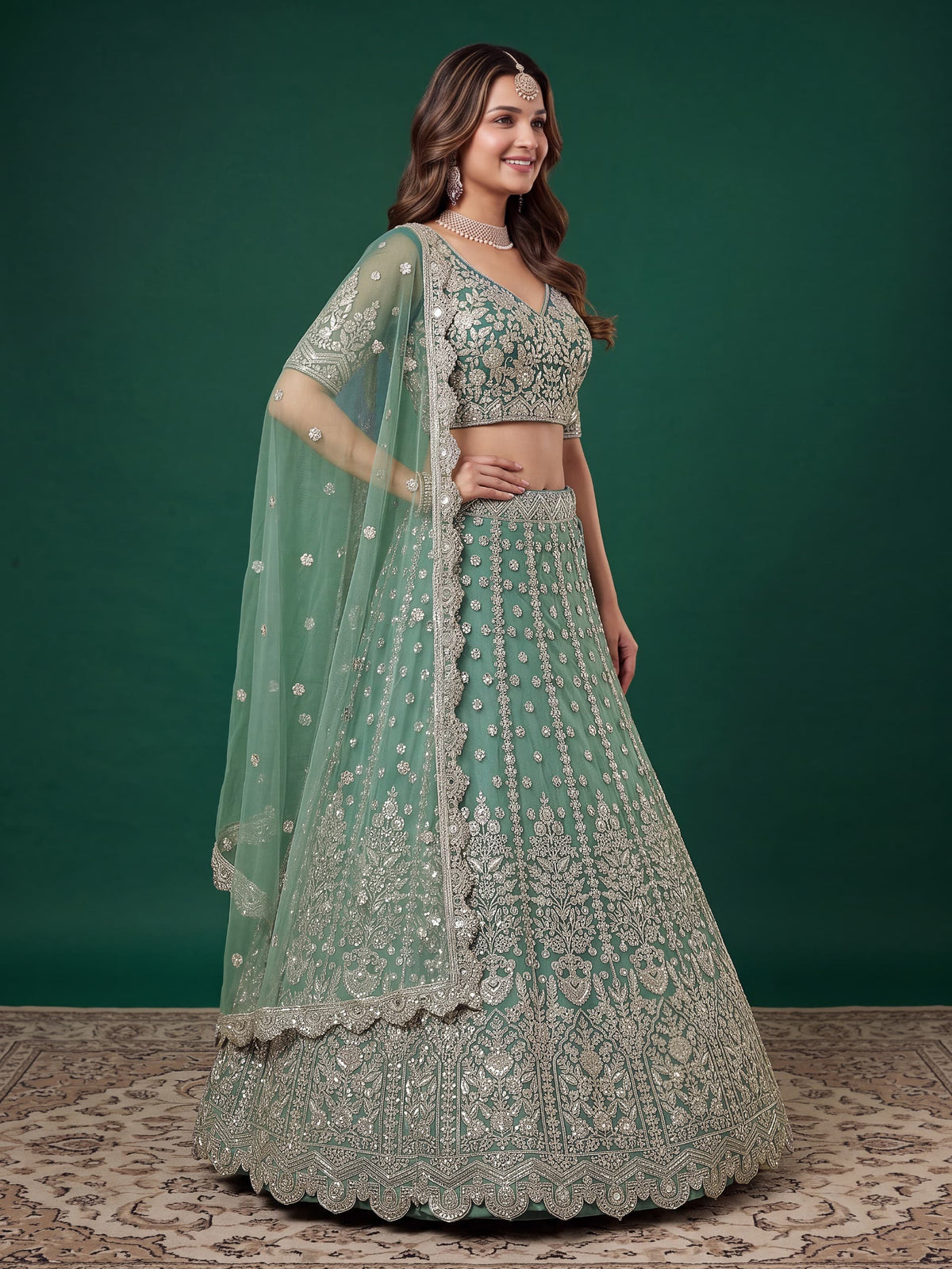 Regal Embroidered Lehenga Set – 6 Colors