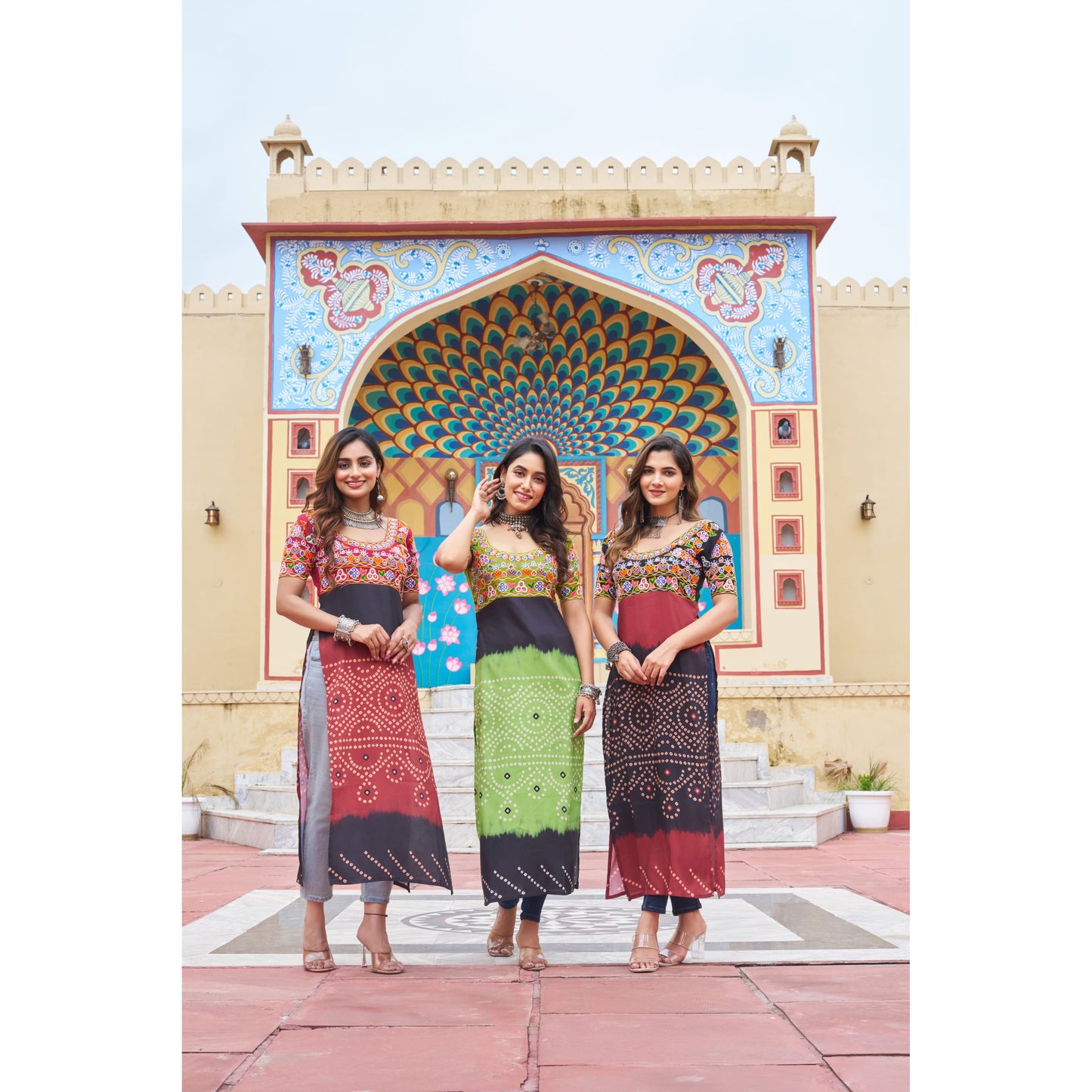 Kurti with Katchi Gamthi work