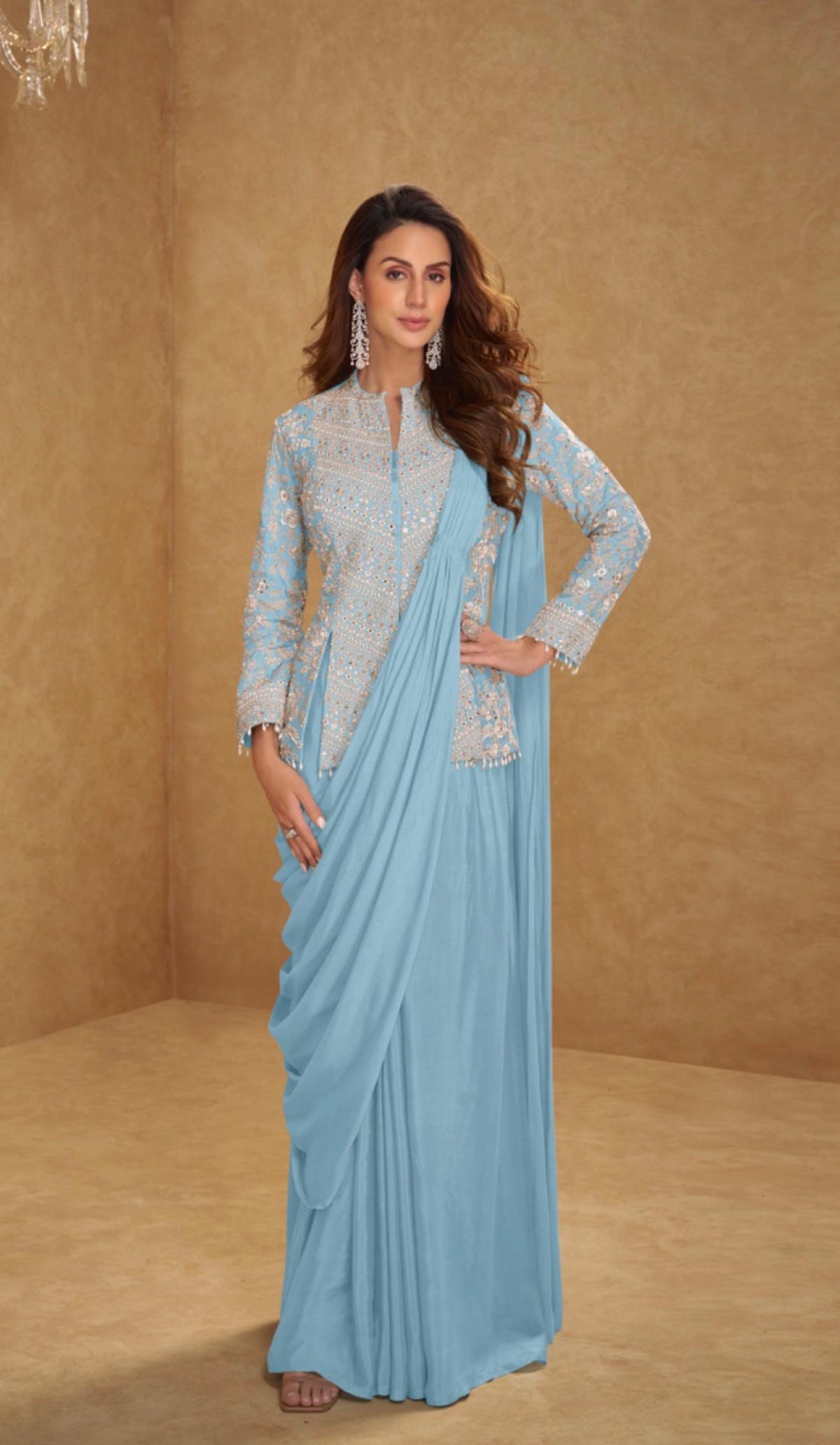 Embroidered Top with Skirt : Party Wear