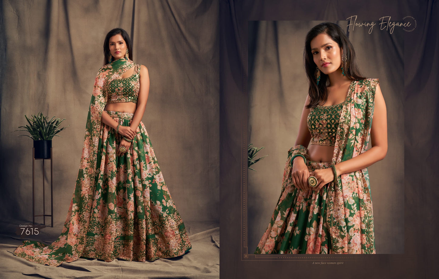 HEAVY SEQUIN WORK : FLORAL LEHENGA CHOLI (Pre Order)