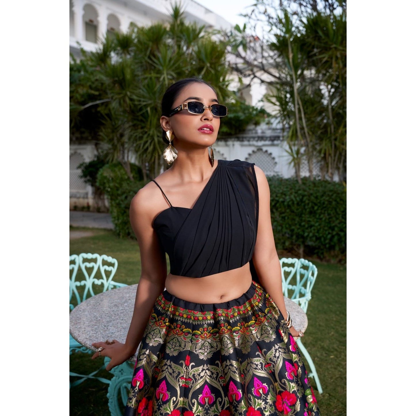 Banarasi Co-ord Set Lehenga – Black