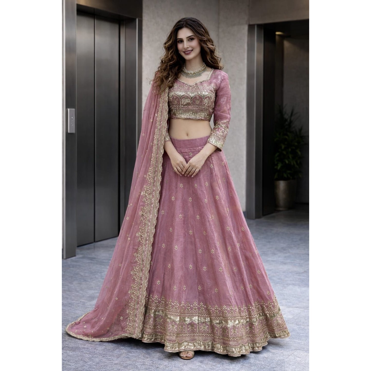 Designer Party Wear Lehenga Choli Set – Heavy Embroidery & Sequins Work: Pre Order