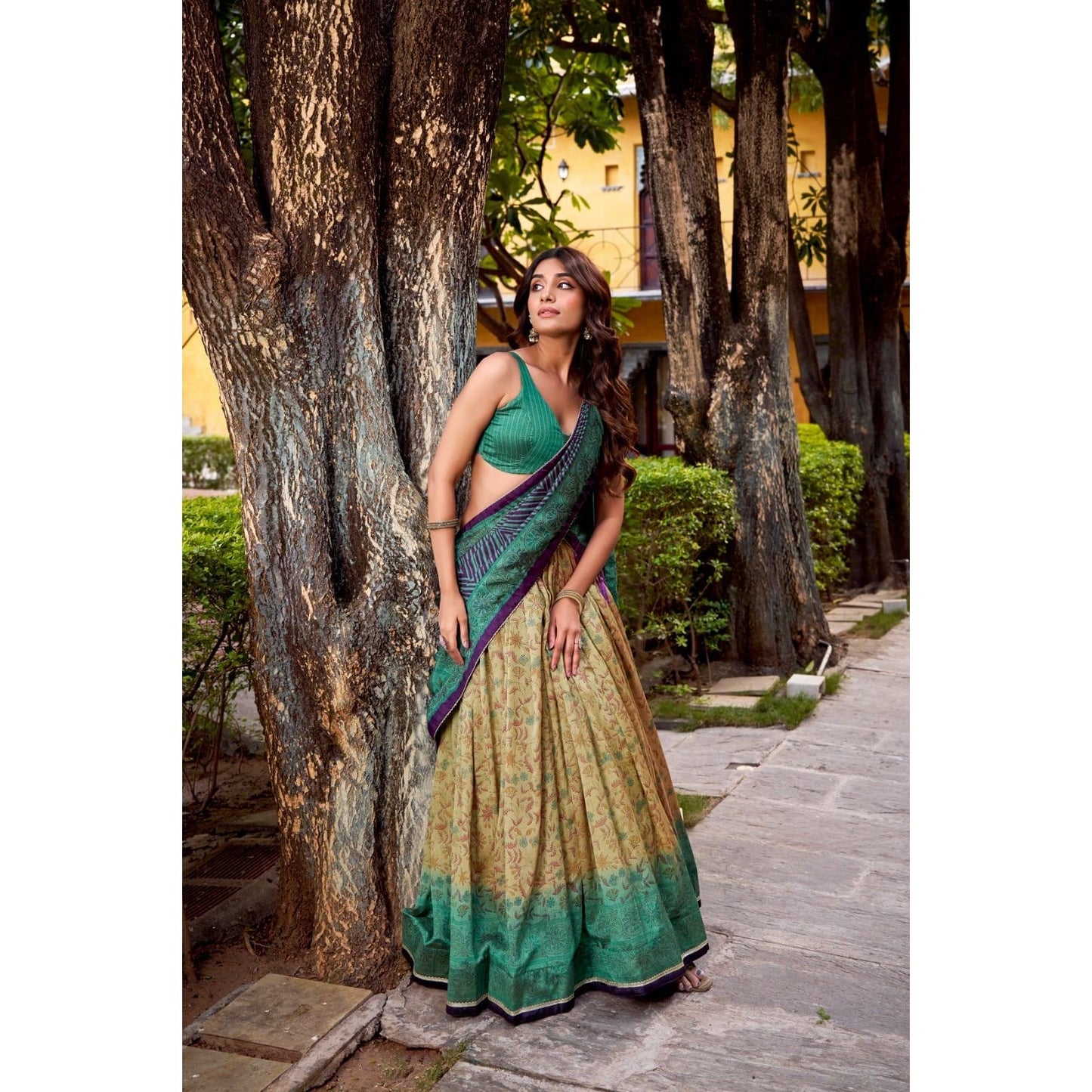 Lehenga Choli – Vichitra Silk Printed Set: PRE ORDER ONLY