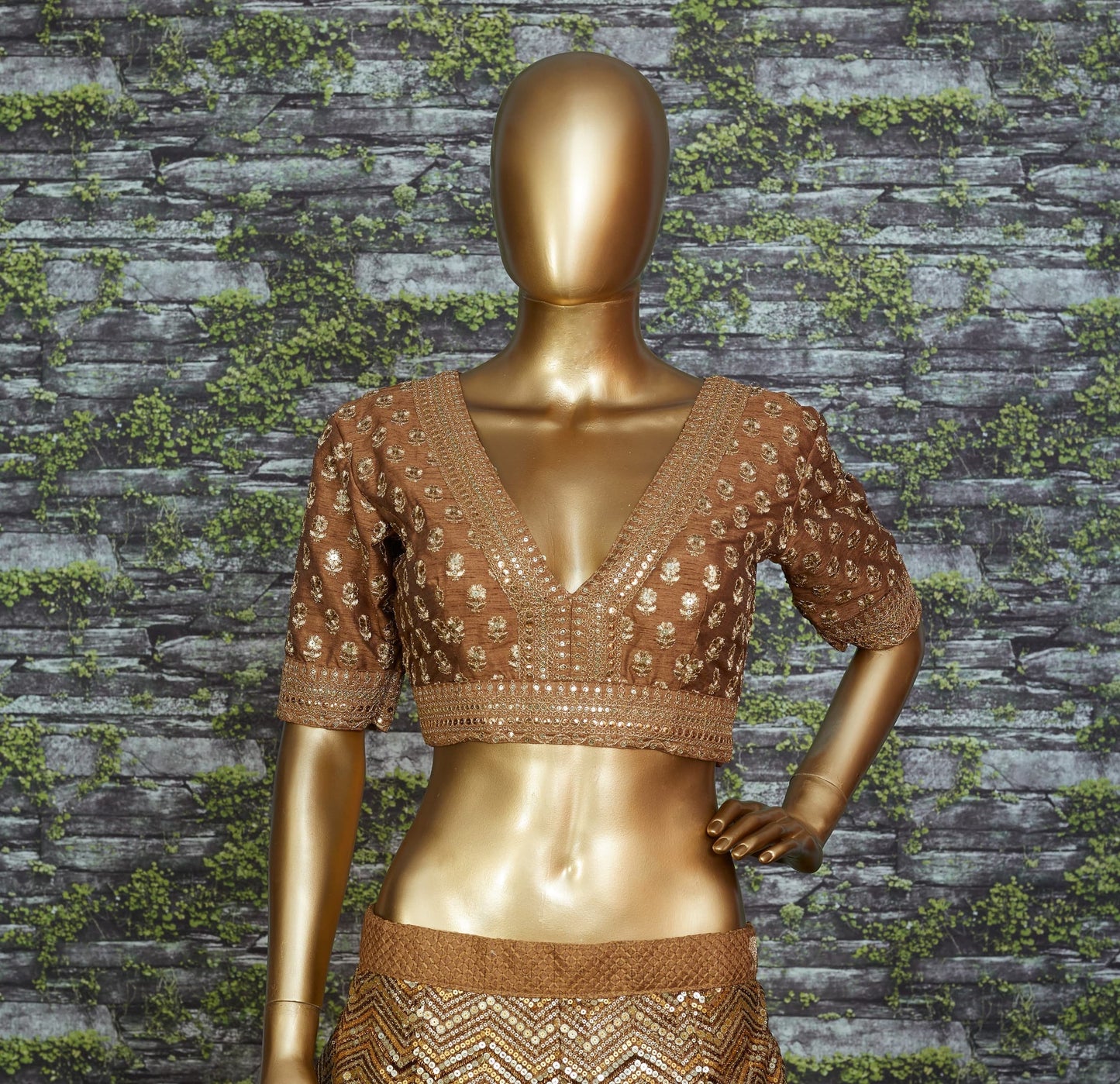 Antique Gold Bridal Lehenga Set with Heavy Embroidery & Net Dupatta ✨Pre Order Only