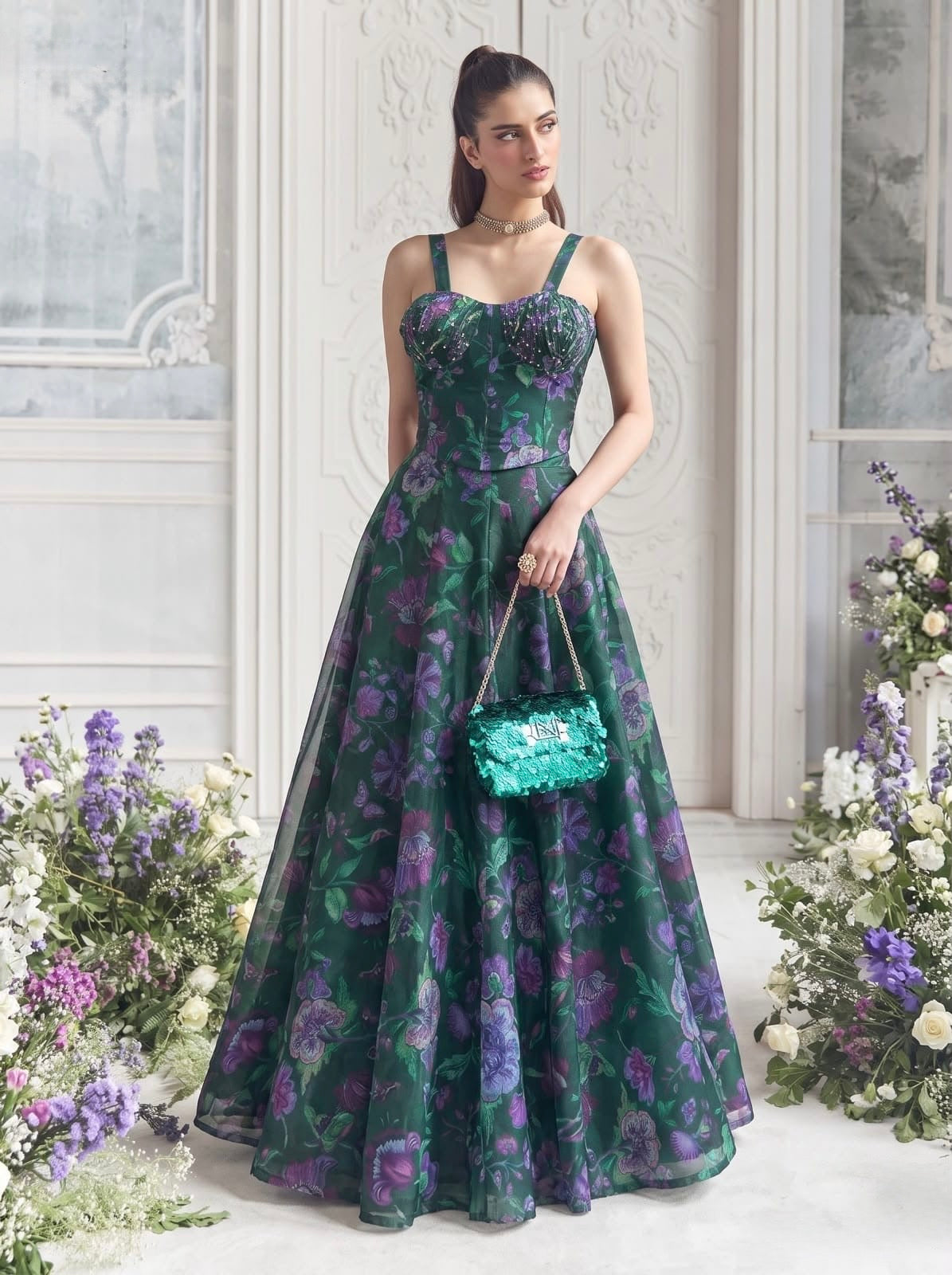Readymade Organza Lehenga Set