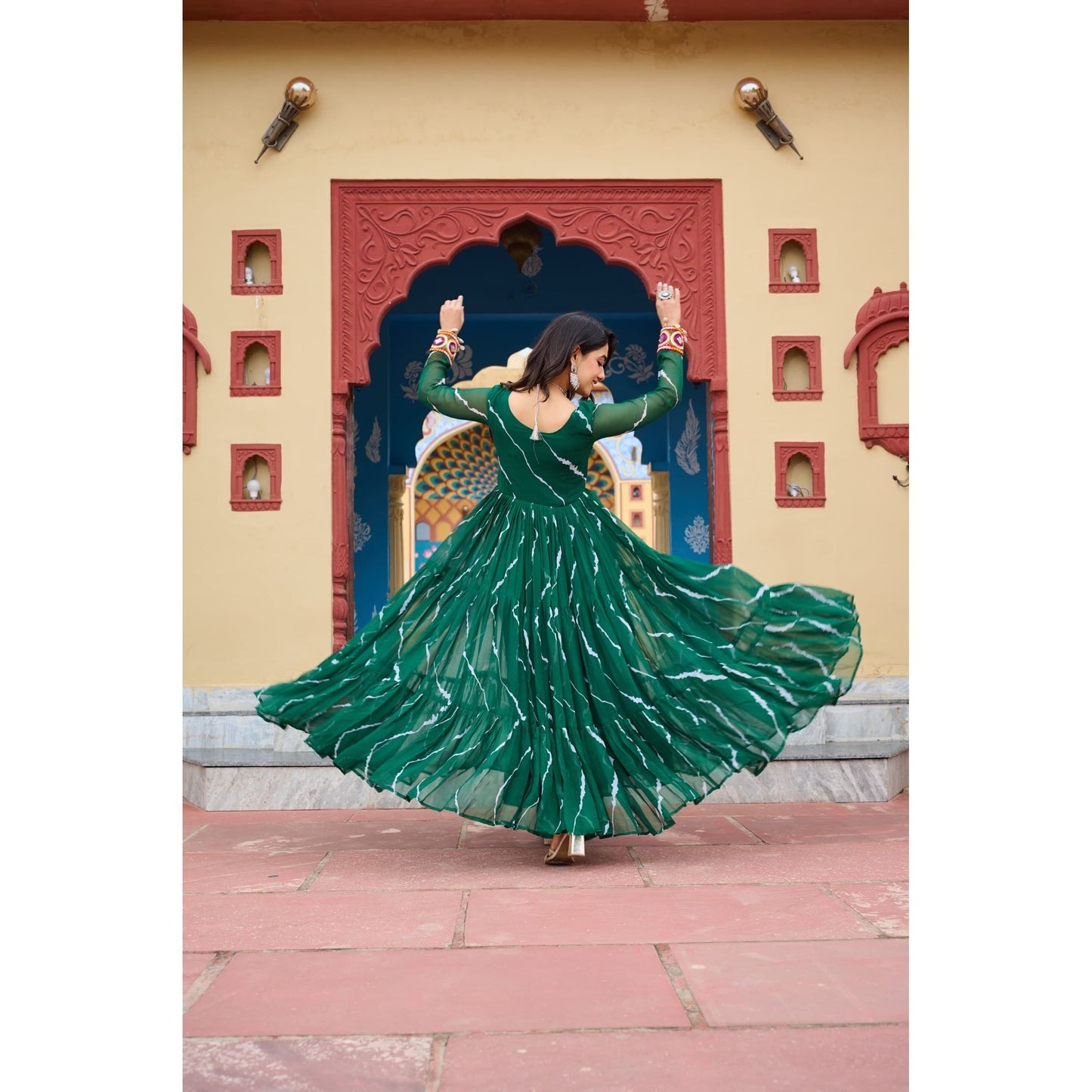 Leheriya Print Gown for Navaratri