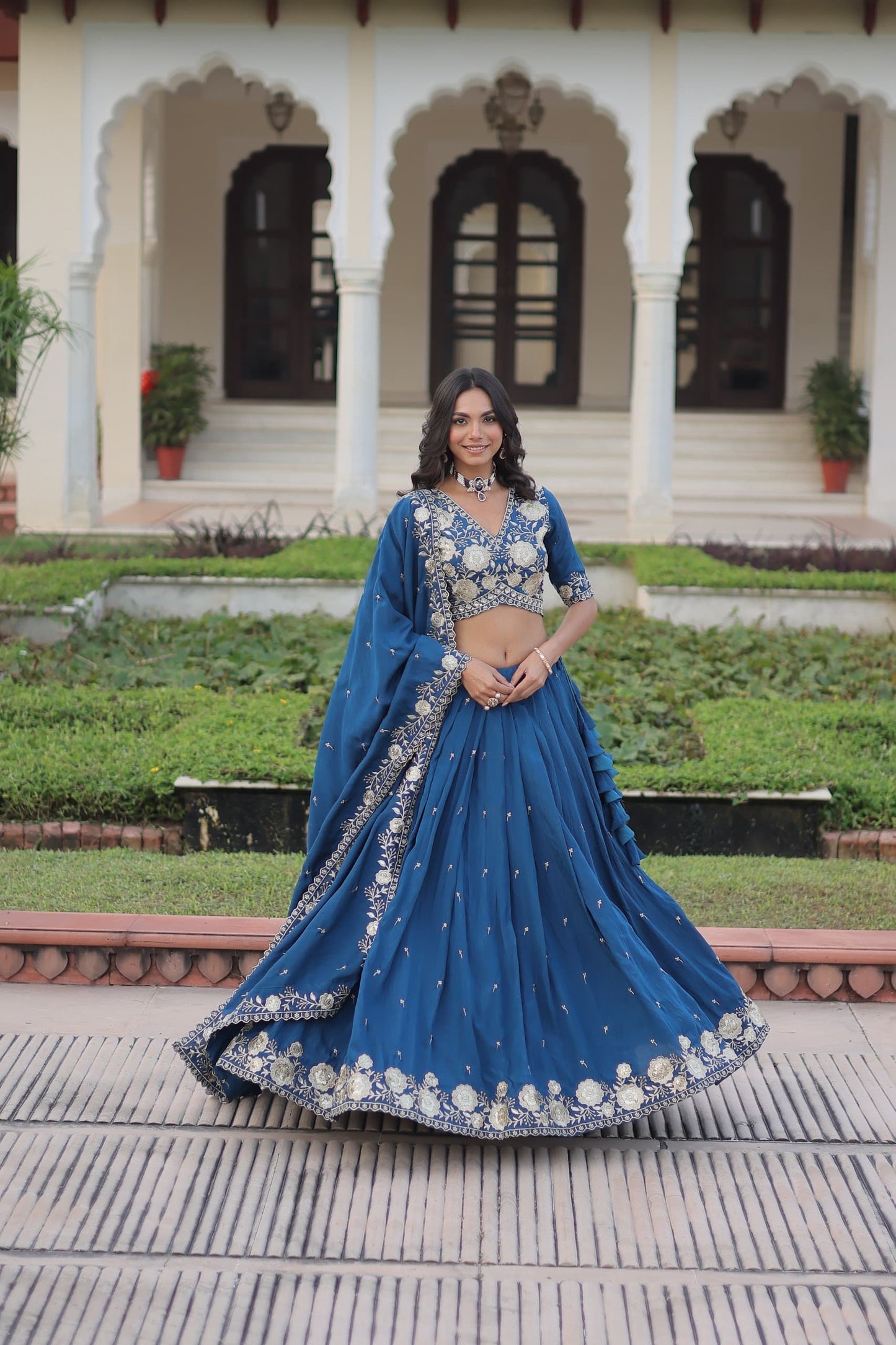 Lehenga Choli Set : Blue