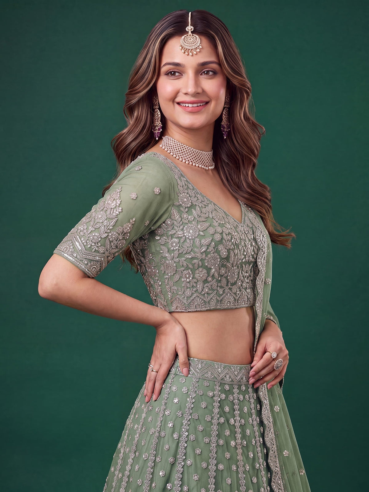 Regal Embroidered Lehenga Set – 6 Colors