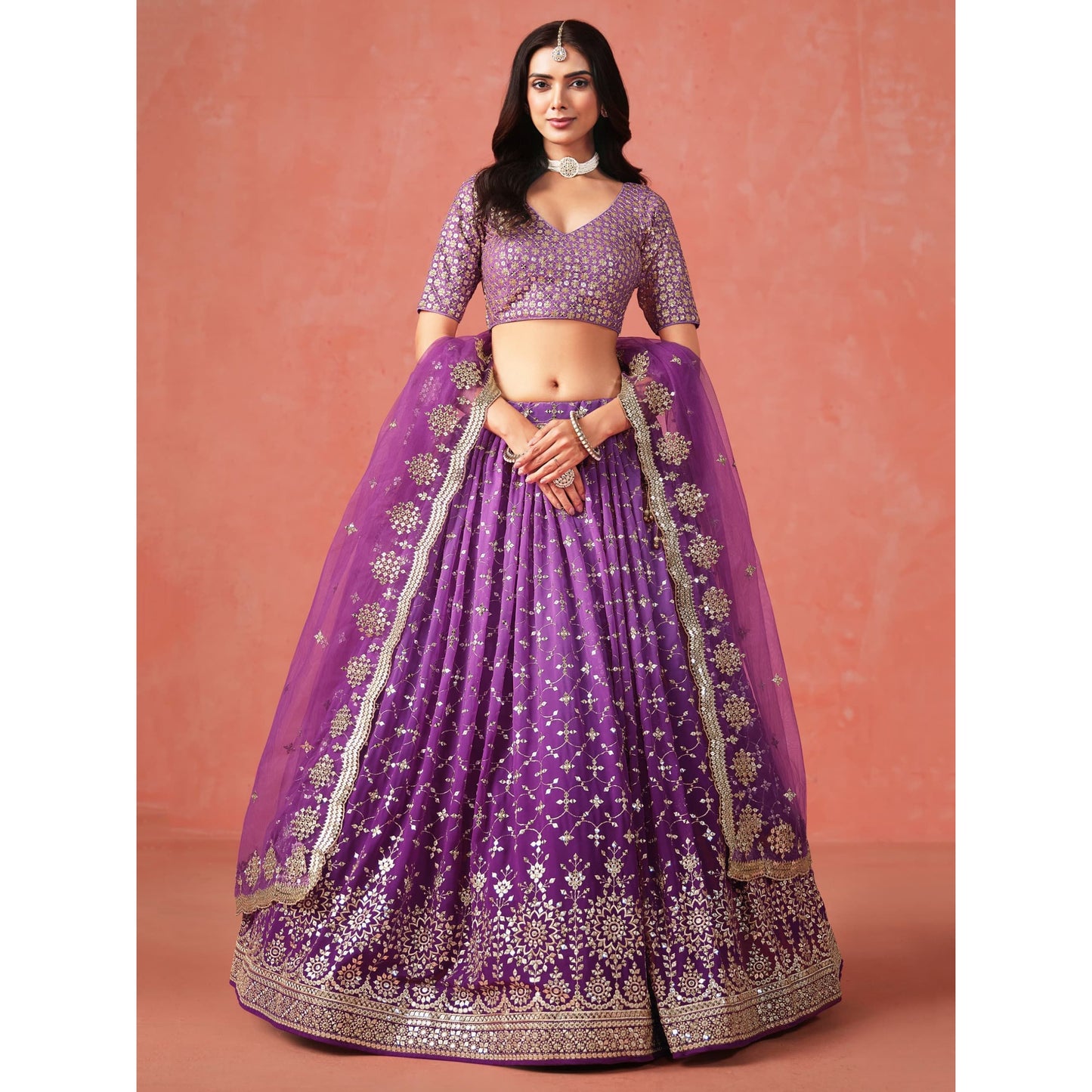 Purple Lehenga Choli (Pre order only )